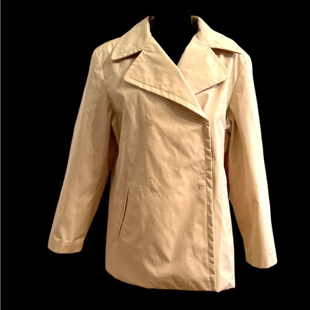Jones New York Ladies Large Pale Yellow Lined Rain Jacket